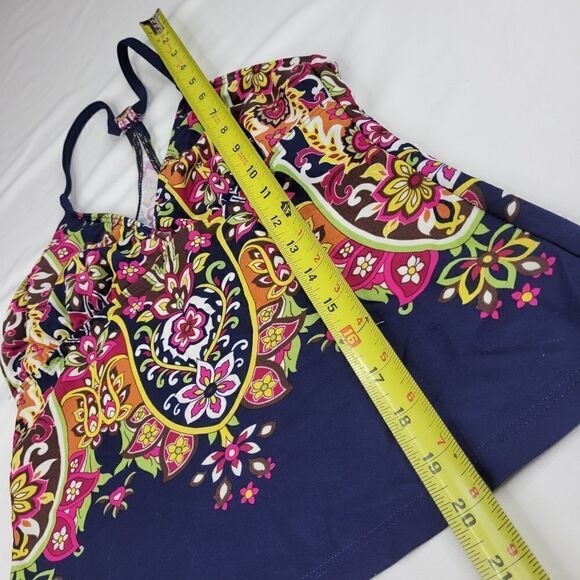 XS ATHLETA OFFSHORE PAISLEY BLUE PINK TANK TANKINI SWIM SUP TOP EXTRA SMALL - Picture 3 of 11
